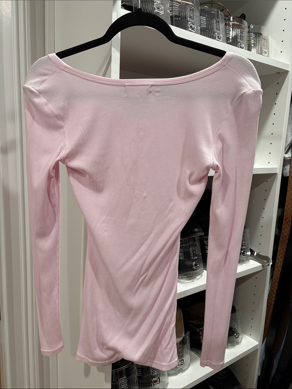 Like New Discontinued My Outfit Online Women's Long-Sleeve Pink Henley Jumpsuit — image 5 of 5